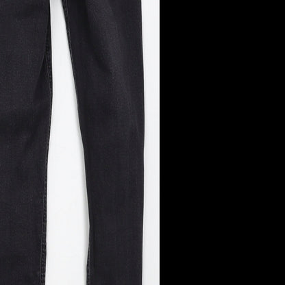 Topshop Womens Black  Cotton Skinny Jeans Size 28 in L26 in Regular Button