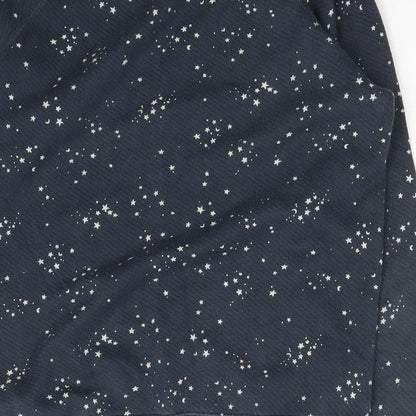 Jack Wills Womens Blue Boat Neck Geometric Cotton Pullover Jumper Size XS