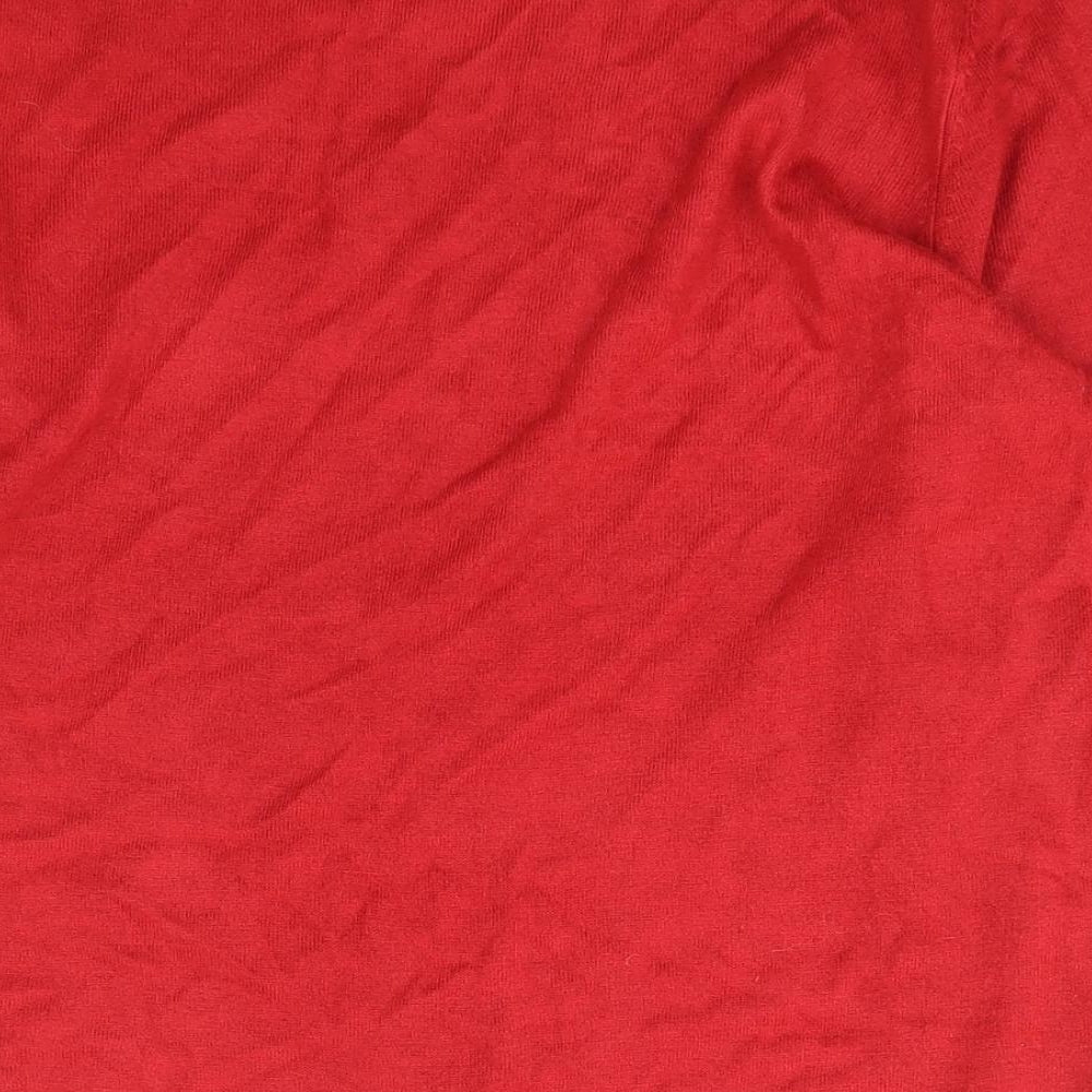 Love Knitwear Womens Red Boat Neck Geometric Acrylic Pullover Jumper Size 16   - BHS