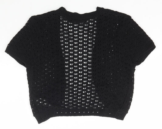 Womens UK Size 10 New Look Black Cape Jumper