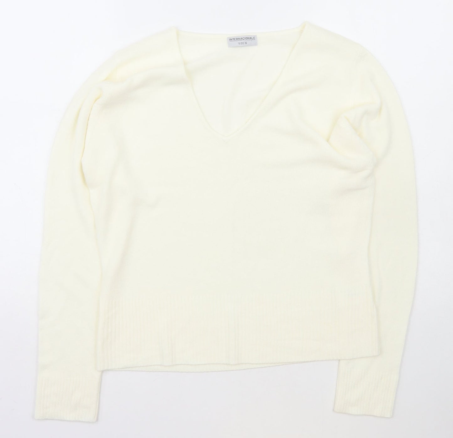 Womens UK Size 16 Internacionale Ivory Pullover Jumper