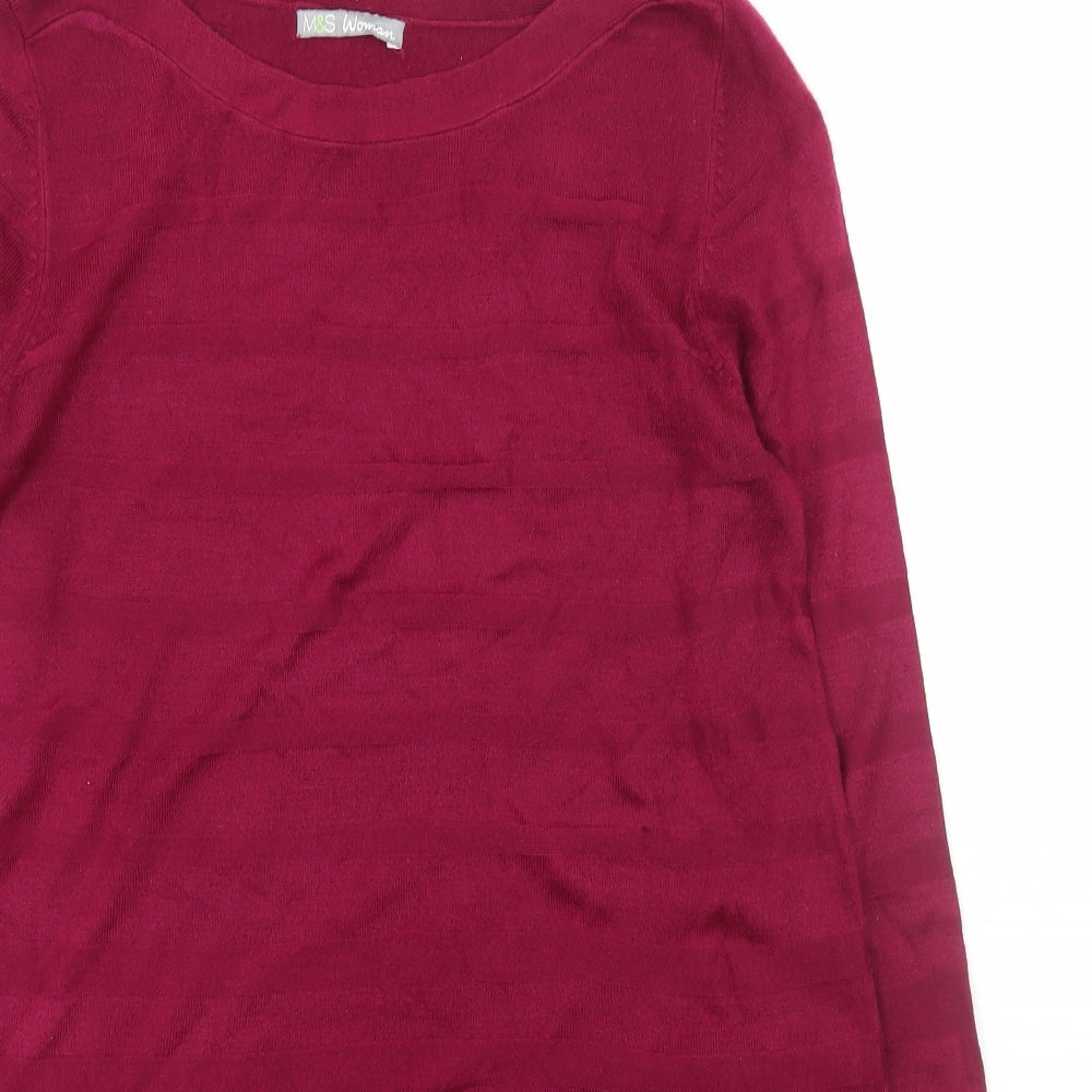 Womens UK Size 12 Marks and Spencer Purple Pullover Jumper