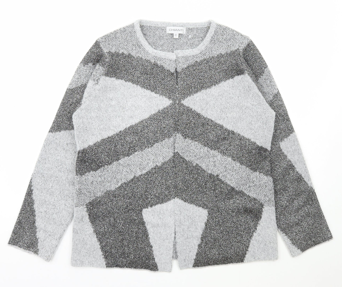 Womens UK Size L Chianti Grey Cardigan Jumper