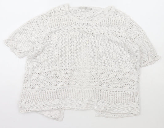 George Womens Ivory Scoop Neck  Cotton Pullover Jumper Size 18