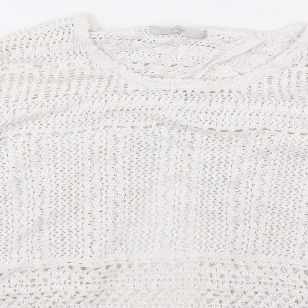 George Womens Ivory Scoop Neck  Cotton Pullover Jumper Size 18