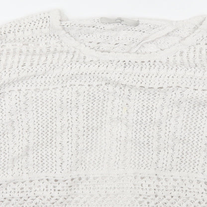 George Womens Ivory Scoop Neck  Cotton Pullover Jumper Size 18