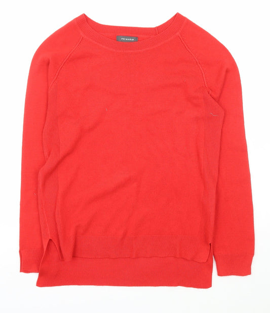 Primark Womens Red Collared  Acrylic Pullover Jumper Size S