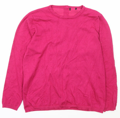 Womens UK Size M Preworn Pink Pullover Jumper