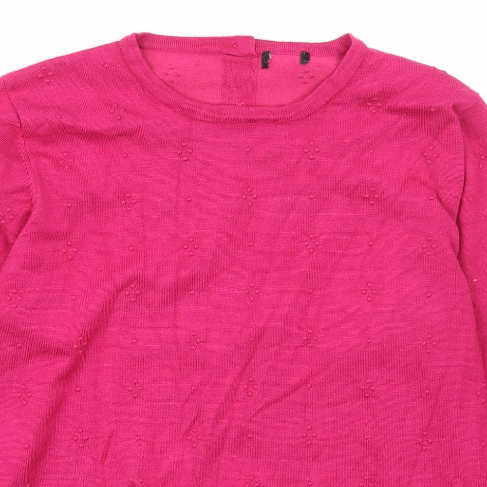 Womens UK Size M Preworn Pink Pullover Jumper