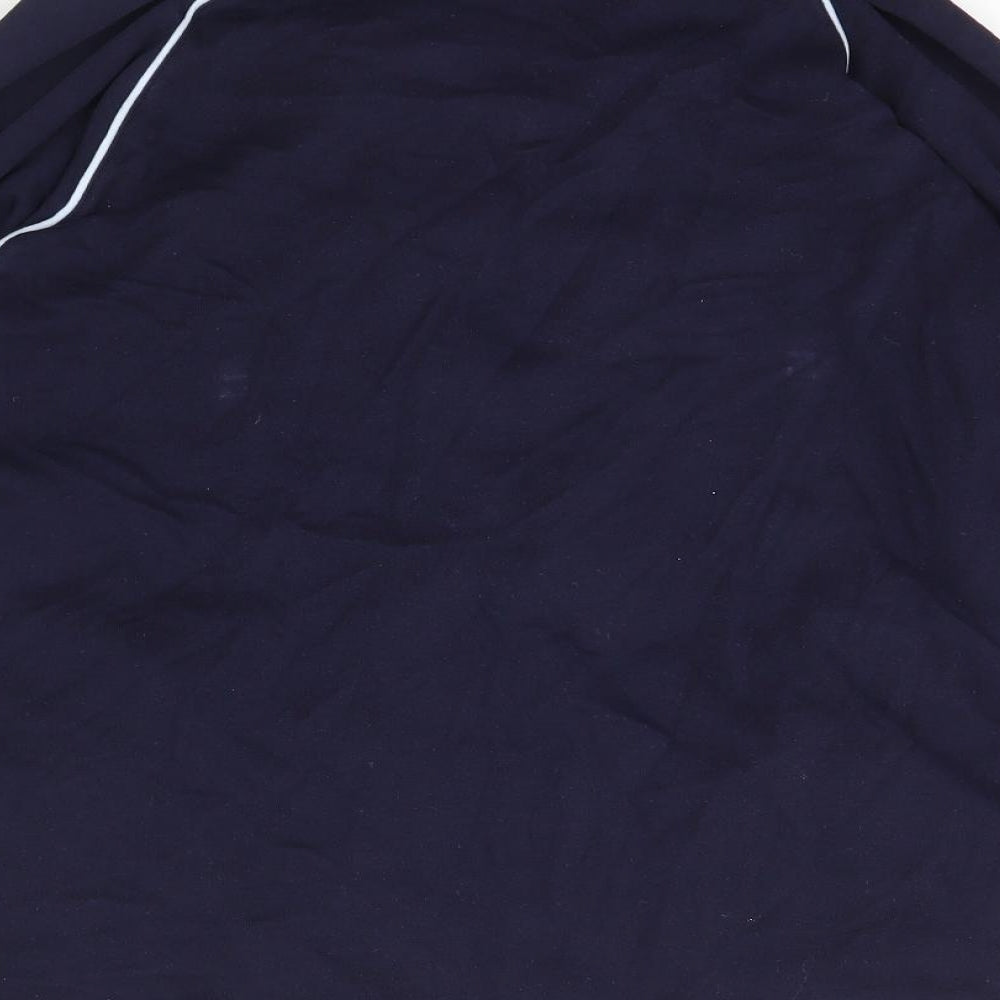 Daxon Womens Blue High Neck  Cotton Full Zip Jumper Size 18