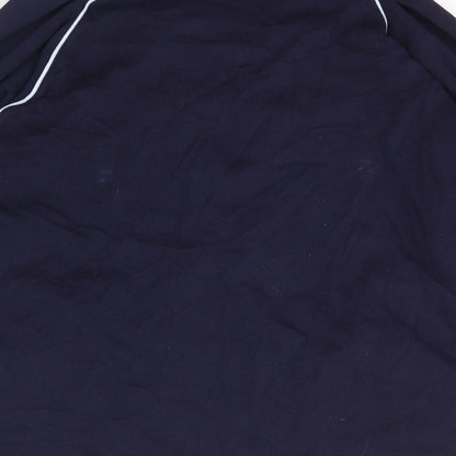 Daxon Womens Blue High Neck  Cotton Full Zip Jumper Size 18