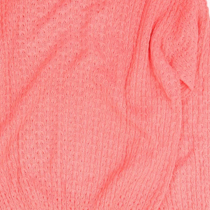 LKY Womens Pink Scoop Neck  Acrylic Pullover Jumper Size M