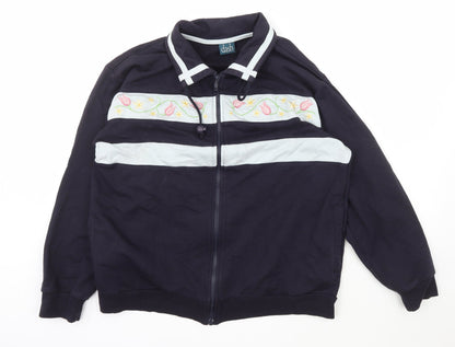DASH Womens Blue Collared  Cotton Full Zip Jumper Size 18