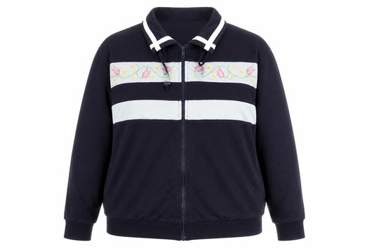 Dash Womens Blue Collared  Cotton Full Zip Jumper Size 18