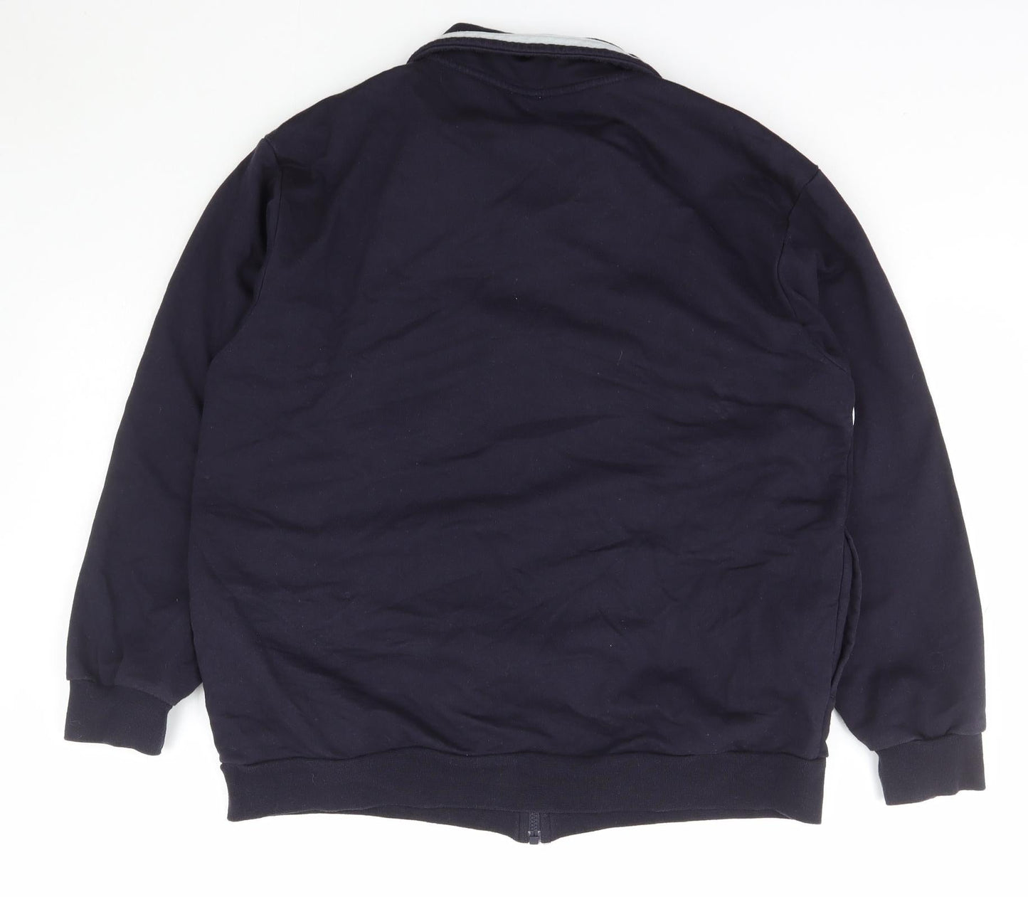 DASH Womens Blue Collared  Cotton Full Zip Jumper Size 18