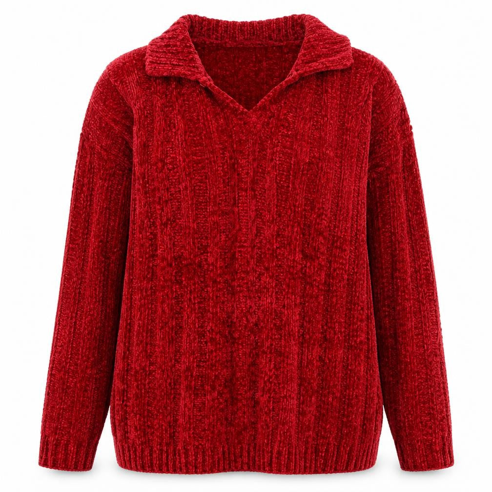 Womens UK Size L Essentials Red Pullover Jumper