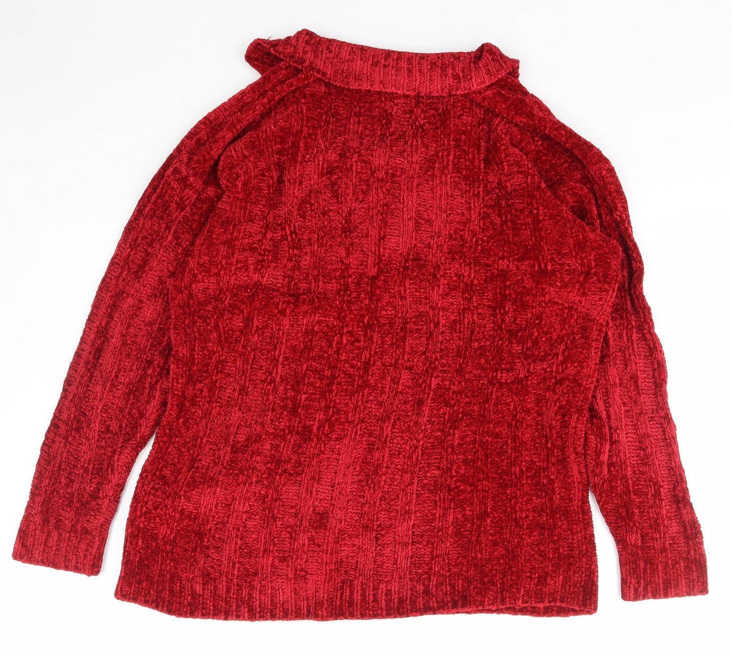 Womens UK Size L Essentials Red Pullover Jumper