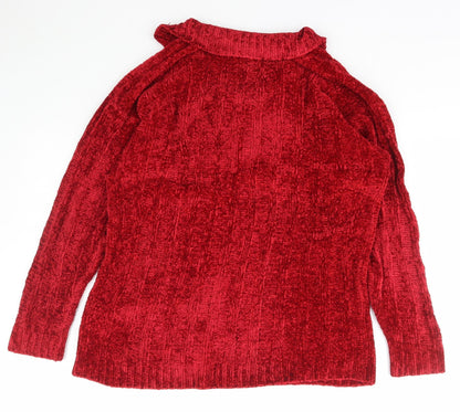 Womens UK Size L Essentials Red Pullover Jumper