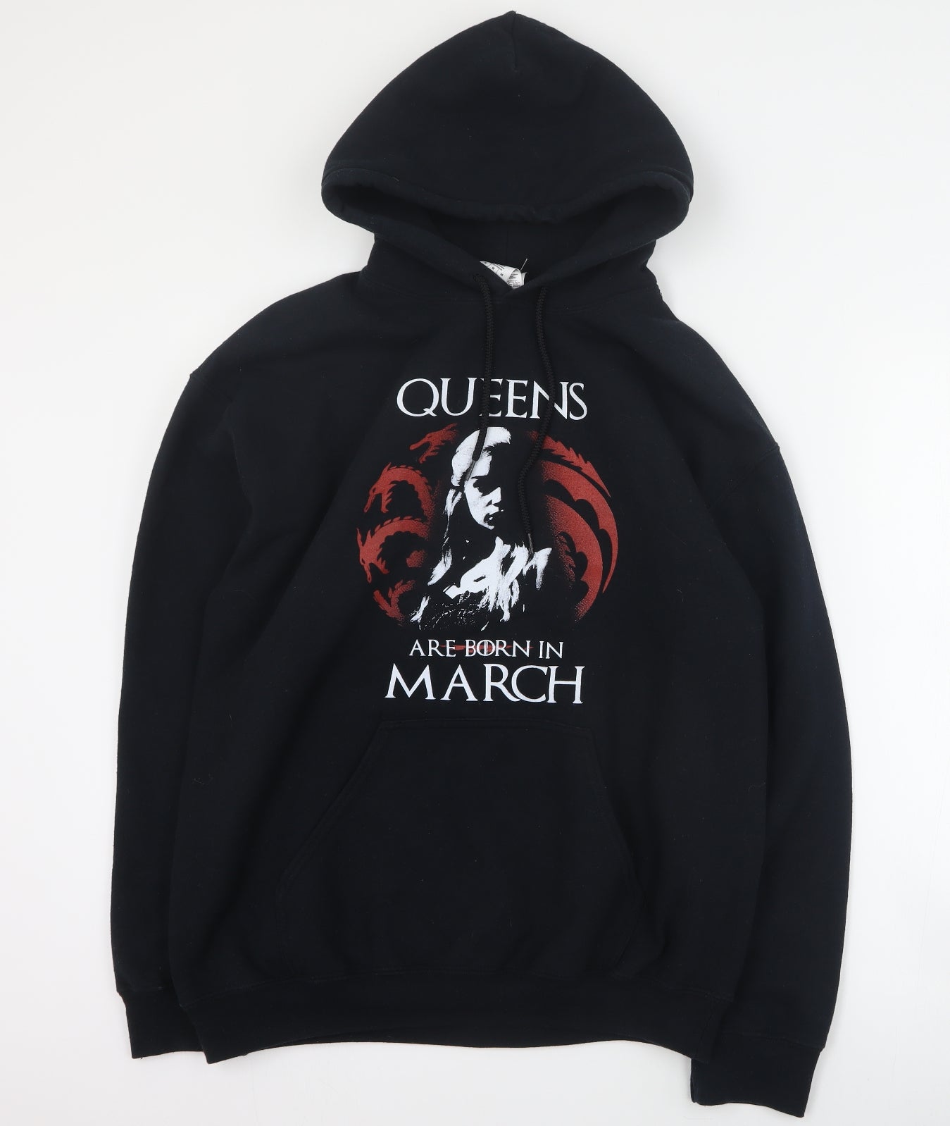 Womens UK Size M Gildan Black Pullover Hoodie