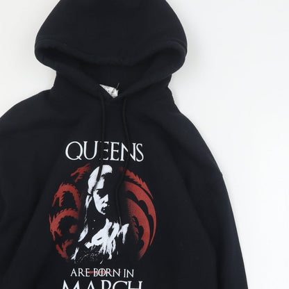 Womens UK Size M Gildan Black Pullover Hoodie