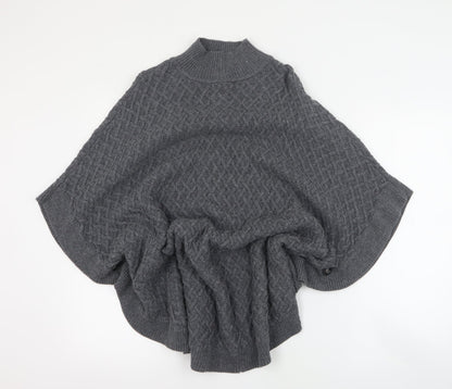 Ameryllis Womens Grey High Neck  Viscose Pullover Jumper Size M