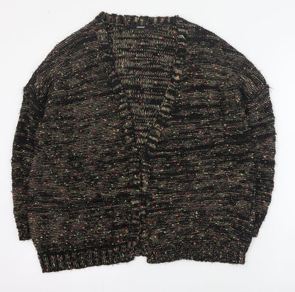 George Womens Black V-Neck  Acrylic Cardigan Jumper Size 8