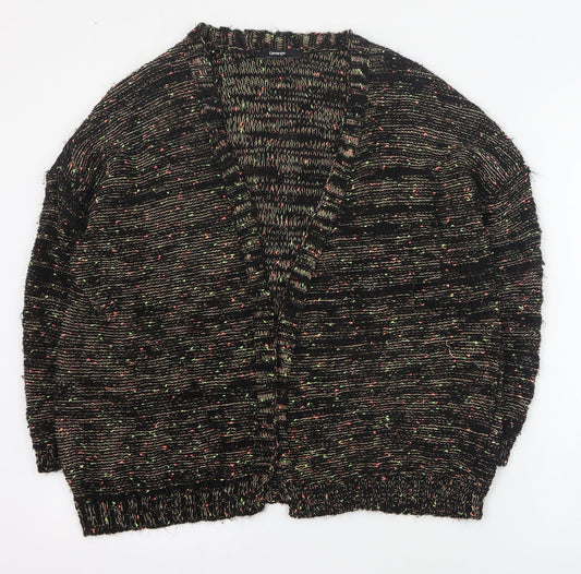 George Womens Black V-Neck  Acrylic Cardigan Jumper Size 8