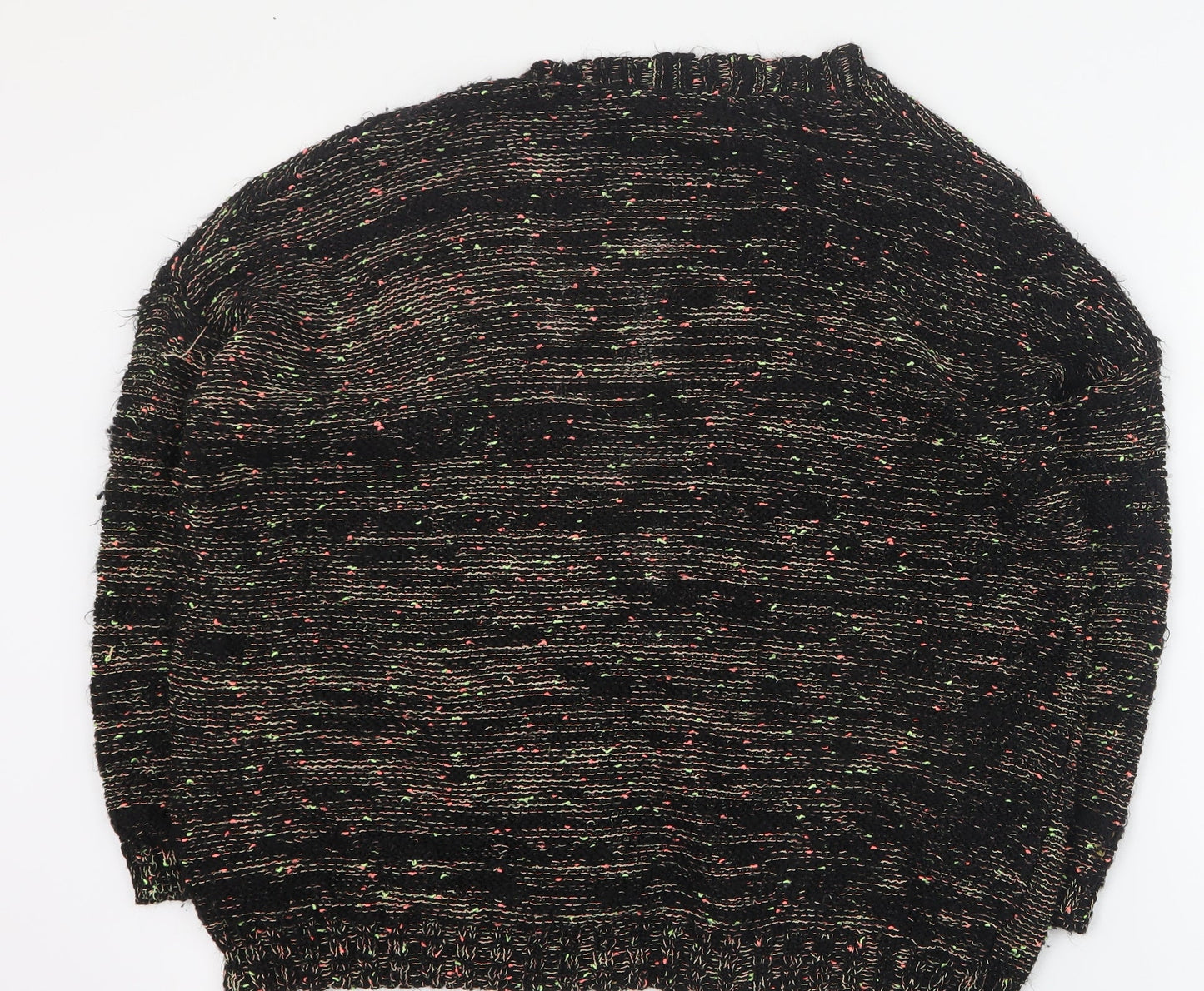 George Womens Black V-Neck  Acrylic Cardigan Jumper Size 8