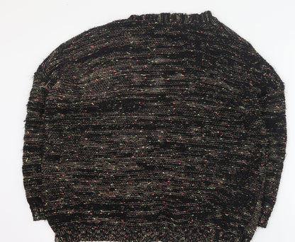 George Womens Black V-Neck  Acrylic Cardigan Jumper Size 8