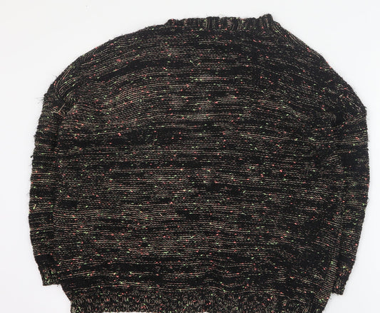 George Womens Black V-Neck  Acrylic Cardigan Jumper Size 8