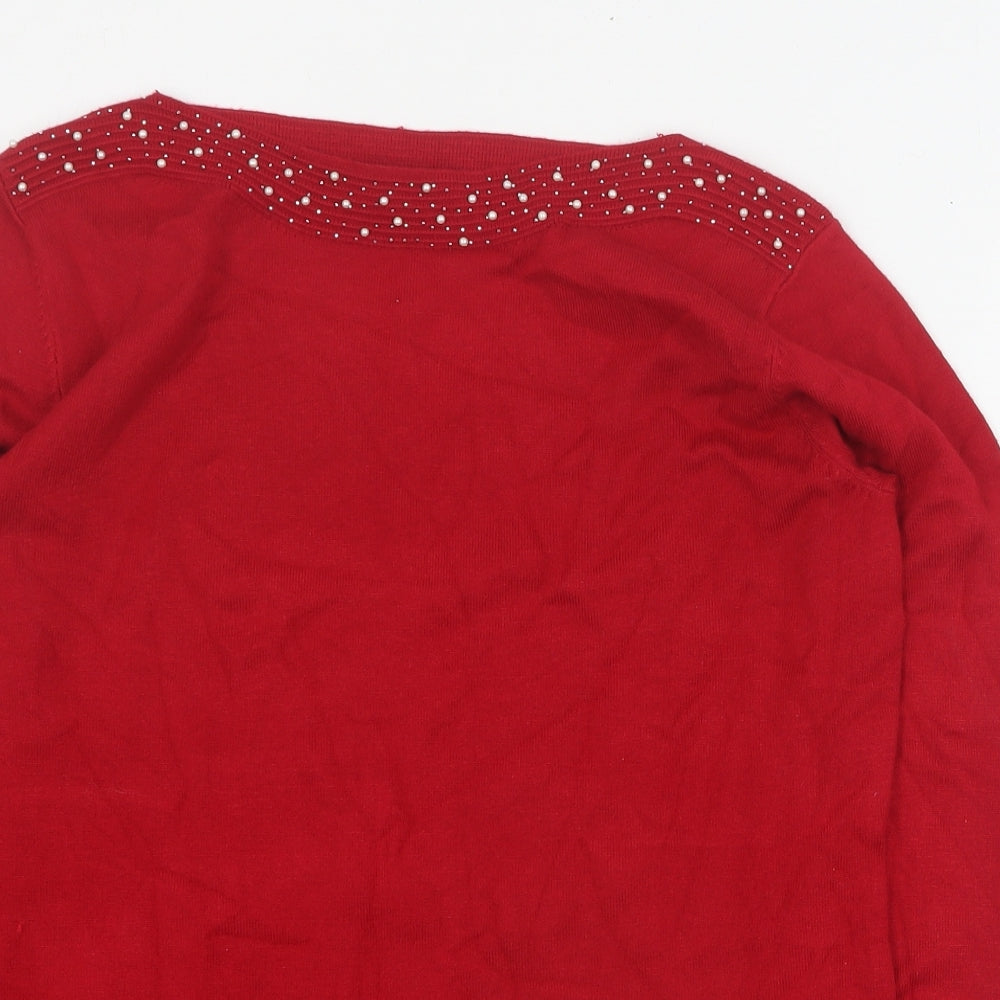 Womens UK Size S Tru Red Pullover Jumper