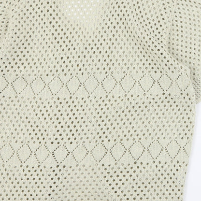 Glamour Womens Beige V-Neck  Cotton Cardigan Jumper Size XL