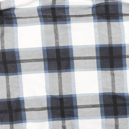 MALAIKA Womens White Plaid  Varsity Jacket Coat Size L  Button