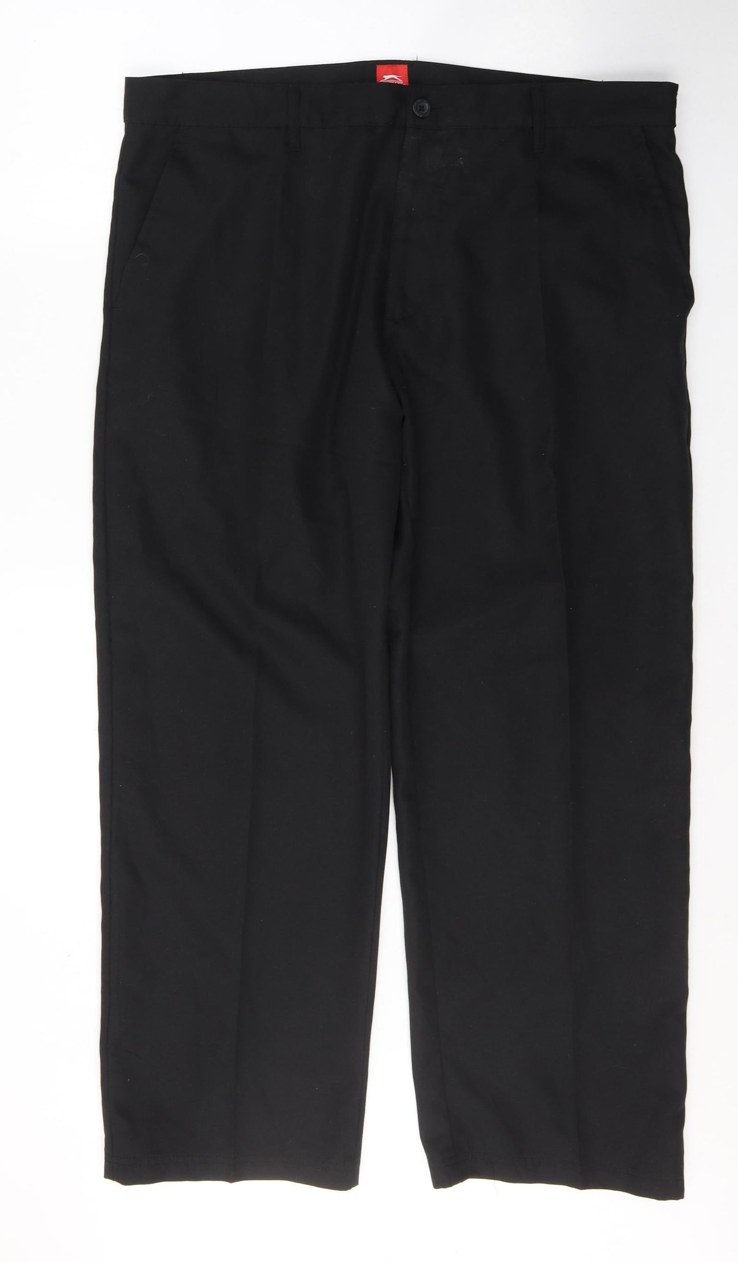 Slazenger Mens Black  Polyester Trousers  Size 37 L29 in Slim Button