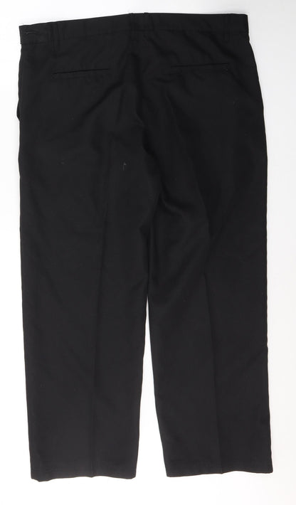 Slazenger Mens Black  Polyester Trousers  Size 37 L29 in Slim Button