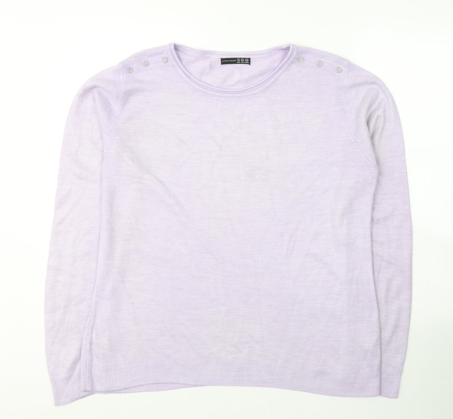 Atmosphere Womens Purple Round Neck  Acrylic Pullover Jumper Size 14