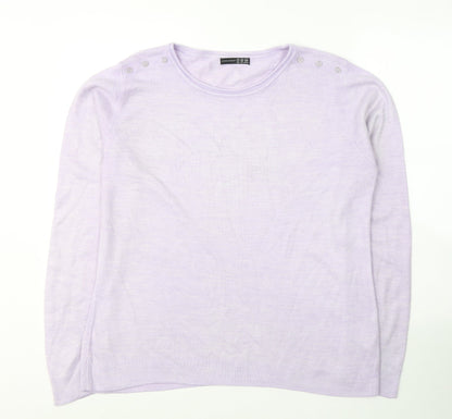 Atmosphere Womens Purple Round Neck  Acrylic Pullover Jumper Size 14