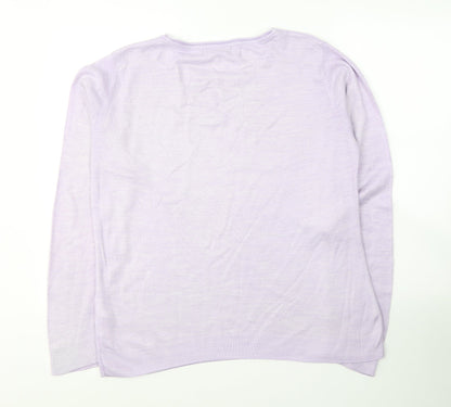 Atmosphere Womens Purple Round Neck  Acrylic Pullover Jumper Size 14