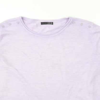 Atmosphere Womens Purple Round Neck  Acrylic Pullover Jumper Size 14