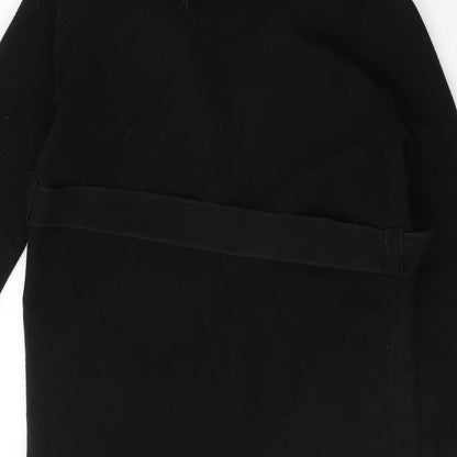 Made in Italy Womens Black   Overcoat Coat Size S  Tie