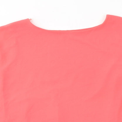 Quiz Womens Pink  Polyester Basic Blouse Size M Round Neck