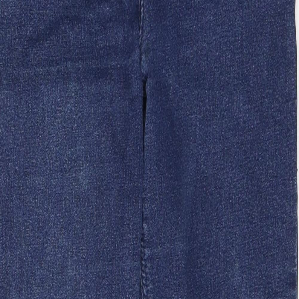 Topshop Womens Blue  Cotton Skinny Jeans Size 28 L32 in Regular Button