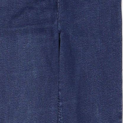 Topshop Womens Blue  Cotton Skinny Jeans Size 28 L32 in Regular Button