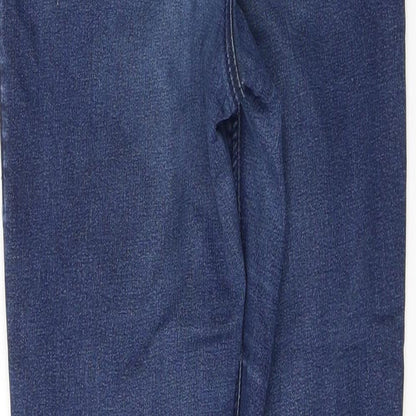 Topshop Womens Blue  Cotton Skinny Jeans Size 28 L32 in Regular Button