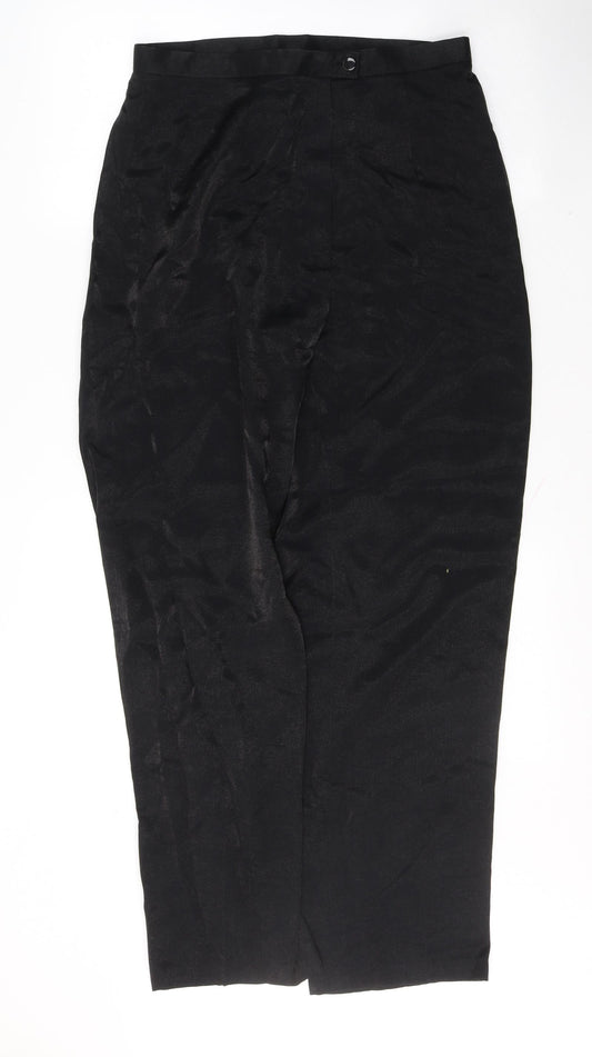 Womens UK Size 14 Preworn Regular Fit  Black Trousers