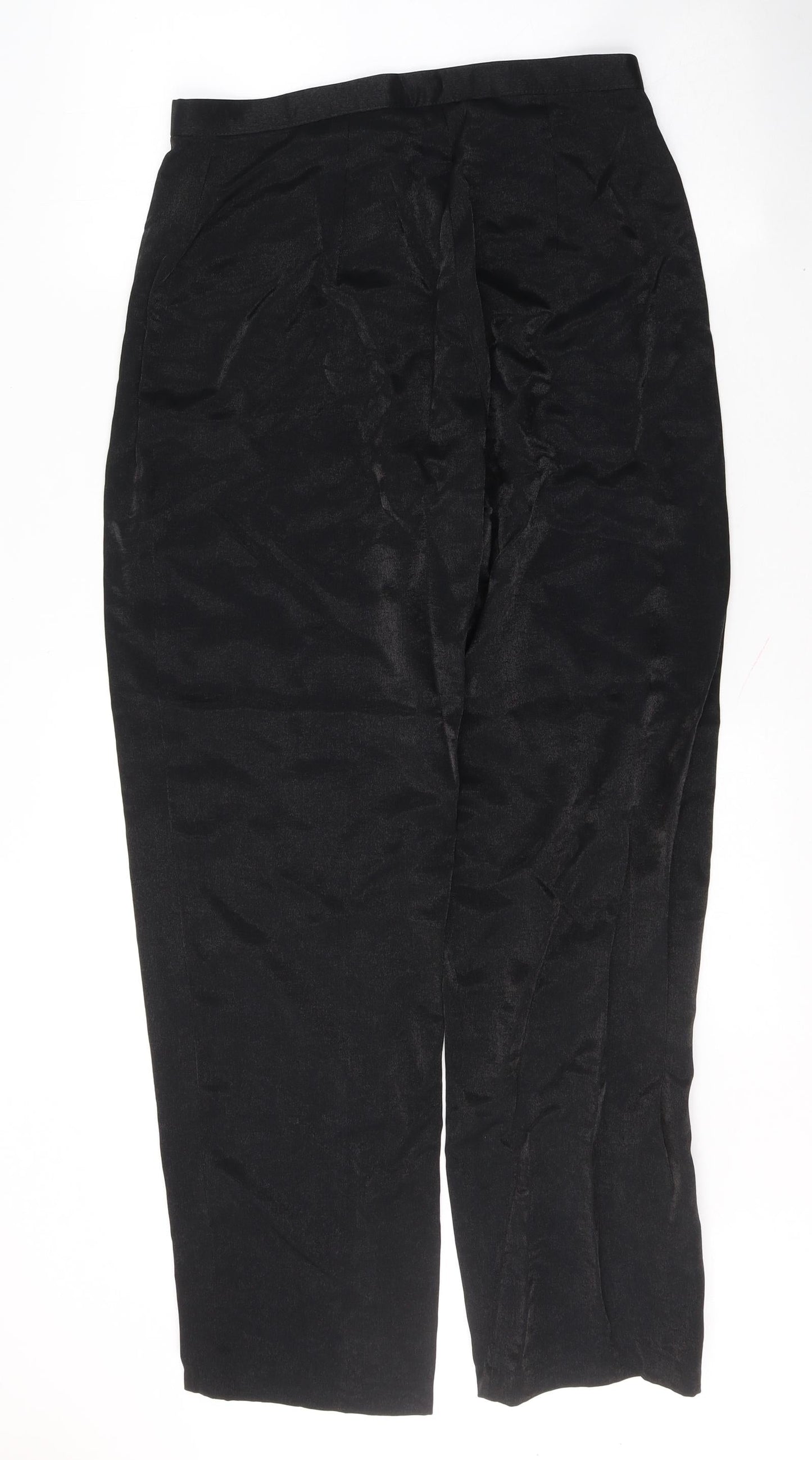 Womens UK Size 14 Preworn Regular Fit  Black Trousers
