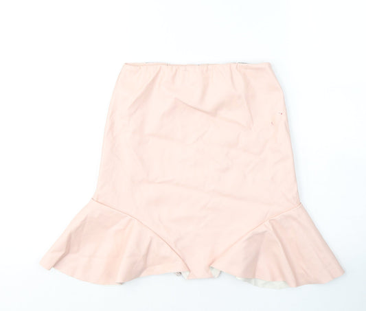 PRETTYLITTLETHING Womens Pink  Polyester Trumpet Skirt Size 6