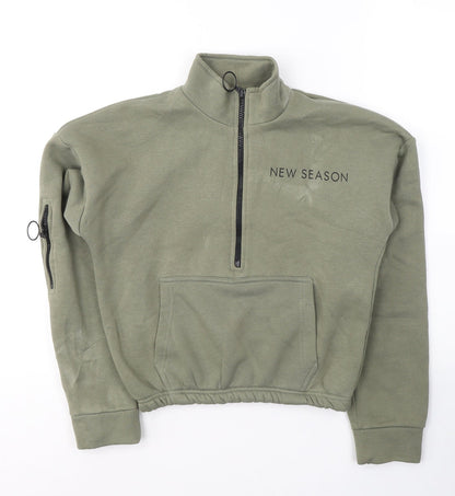 Select Womens Green  Cotton Pullover Sweatshirt Size S  Pullover - New Season