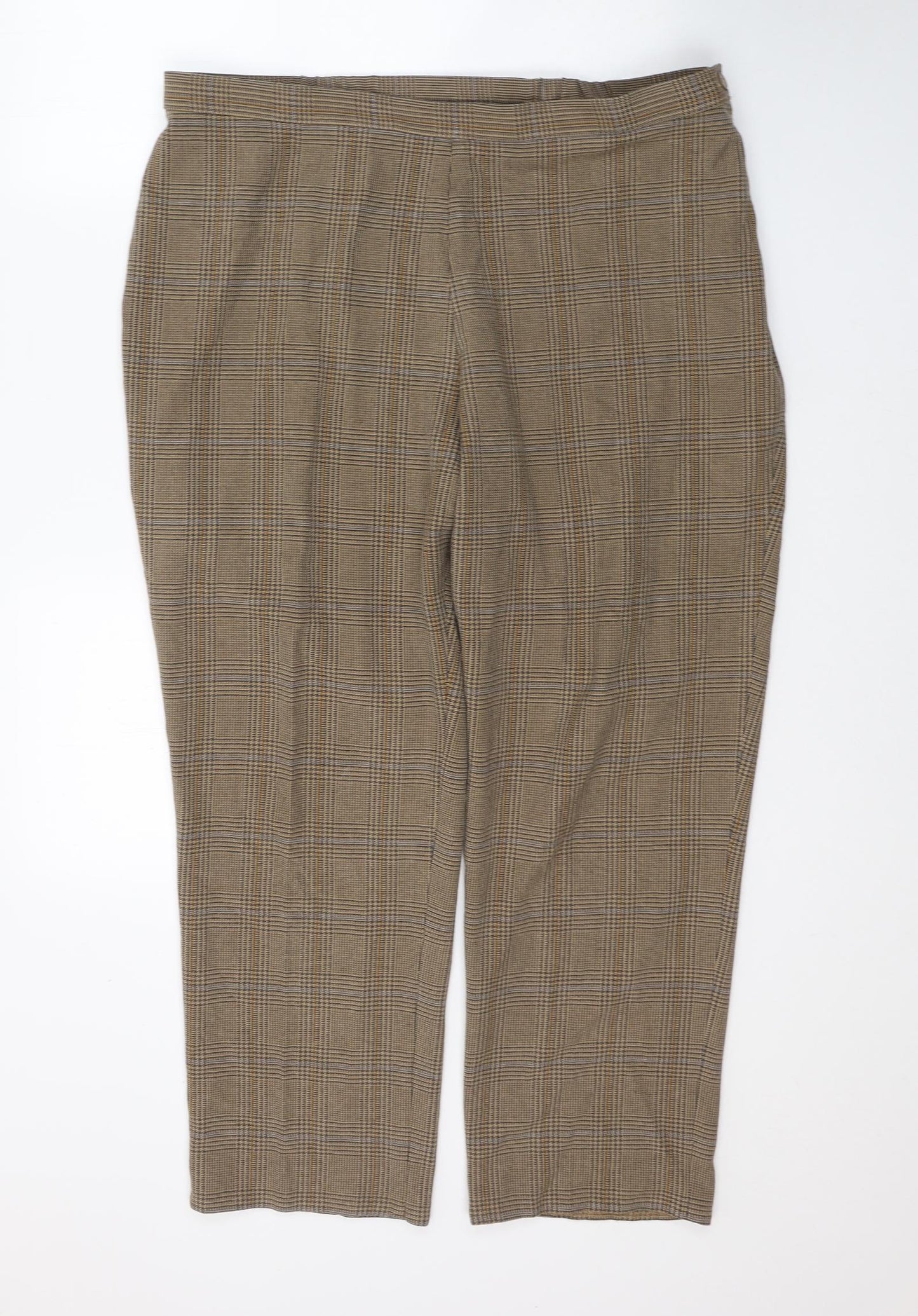 Womens UK Size 20 Marks and Spencer Regular Fit Cropped Beige Trousers