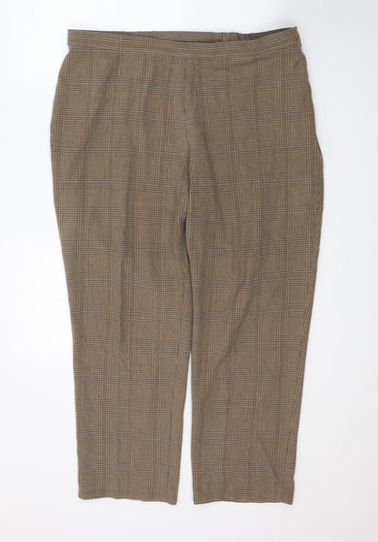 Womens UK Size 20 Marks and Spencer Regular Fit Cropped Beige Trousers